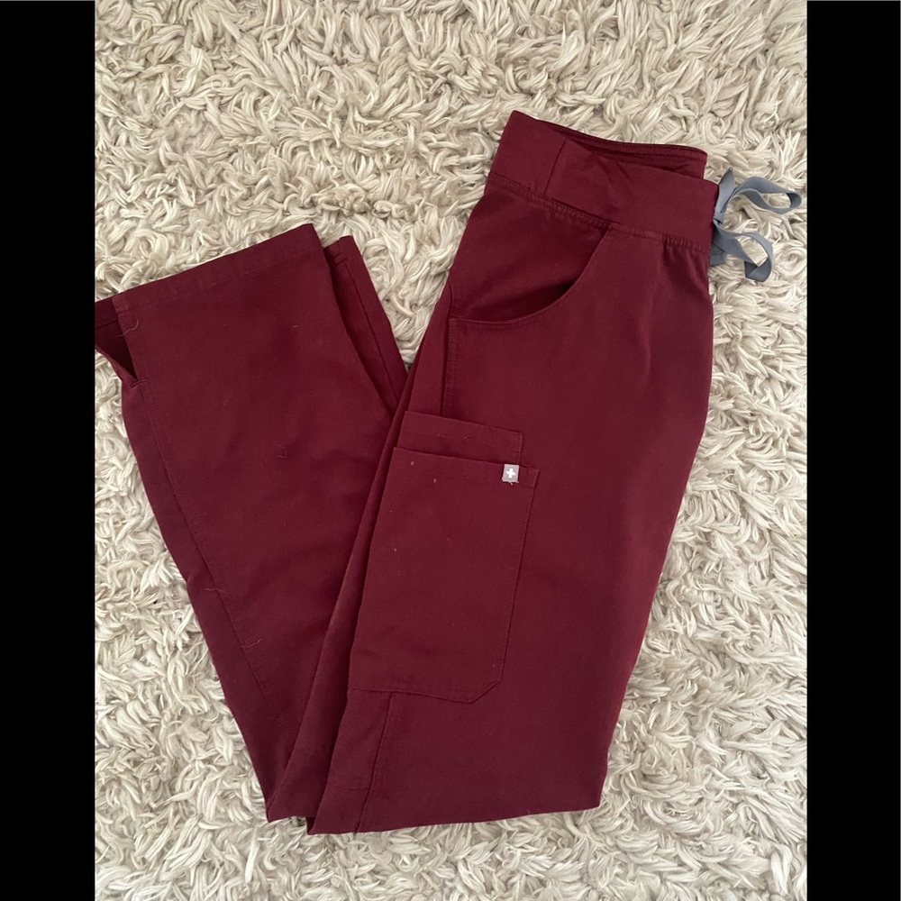 Figs Burgundy Kade Cargo Pants